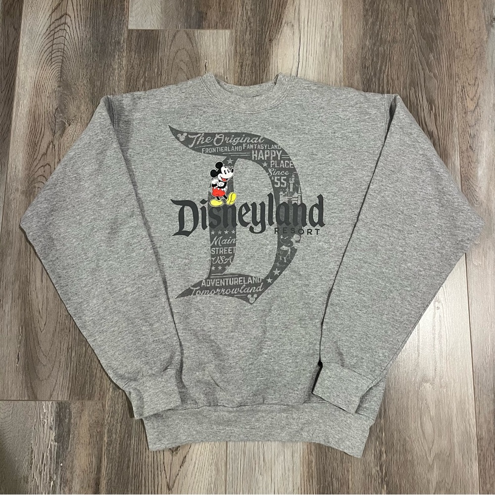 Disney Parks Disneyland Resort Vintage Crewneck Sweatshirt Size S, Grey